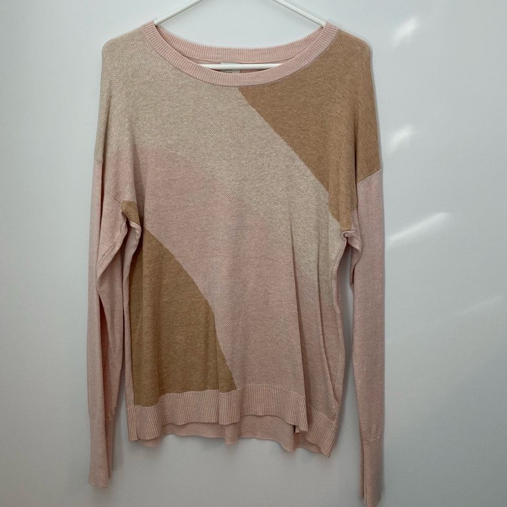 A New Day Soft Neutral Colorblock Sweater